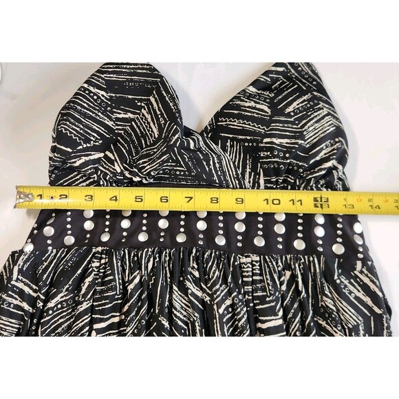 Vintage Y2K Studded Black & White Dress Sz L Grunge Whimsygoth Inspired Vintage - Picture 5 of 7